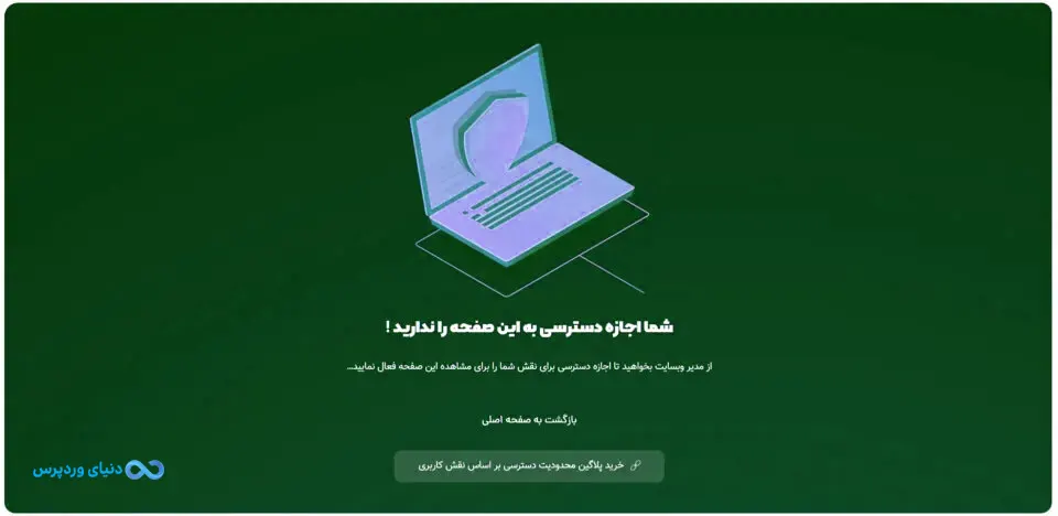 افزونه دسترسی کاربران بر اساس نقش به صفحات سایت Pages by User Roles