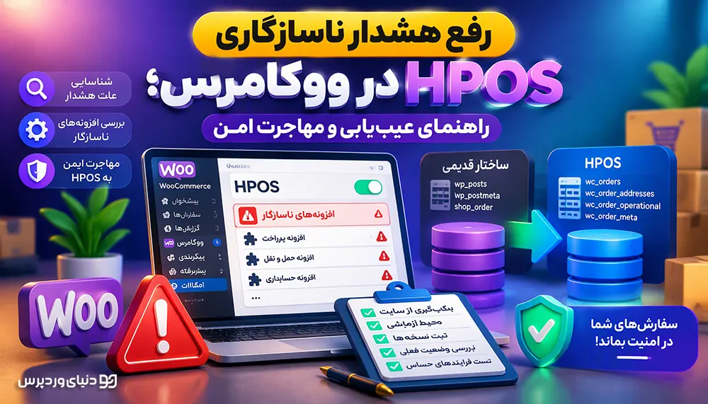 رفع هشدار ناسازگاری HPOS در ووکامرس؛ راهنمای عیب‌یابی و مهاجرت امن